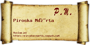 Piroska Márta névjegykártya