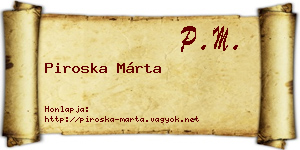 Piroska Márta névjegykártya