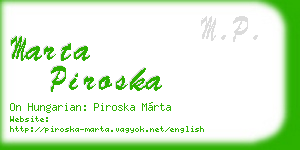 marta piroska business card