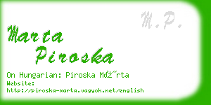 marta piroska business card